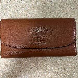 Coach Leather Checkbook Wallet